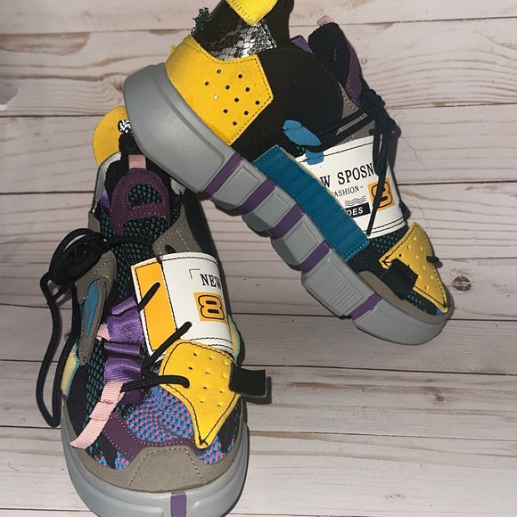 Colorful Multi-Panel Sneakers - Picture 2 of 11